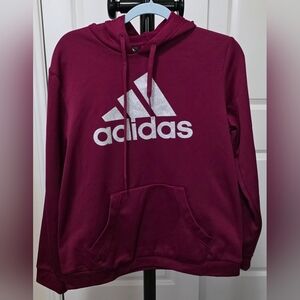 Adidas Fuschia Hoodie with Silver Logo